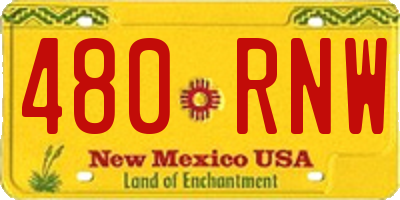 NM license plate 480RNW