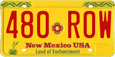 NM license plate 480ROW