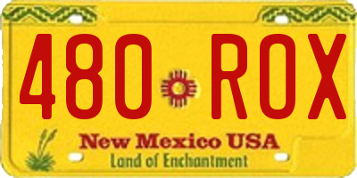 NM license plate 480ROX