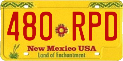 NM license plate 480RPD