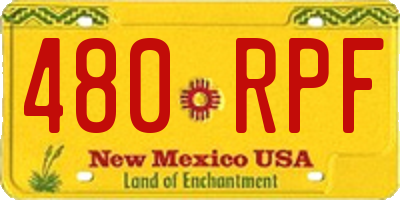 NM license plate 480RPF