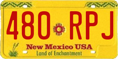NM license plate 480RPJ