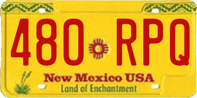 NM license plate 480RPQ