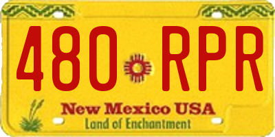 NM license plate 480RPR