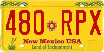 NM license plate 480RPX