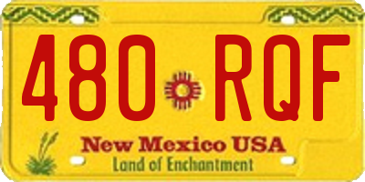 NM license plate 480RQF