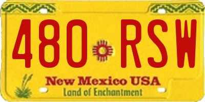 NM license plate 480RSW