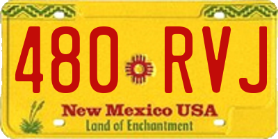 NM license plate 480RVJ