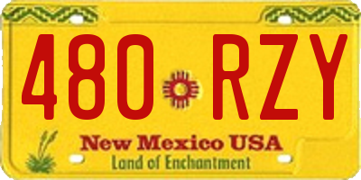 NM license plate 480RZY