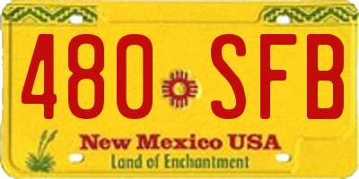 NM license plate 480SFB
