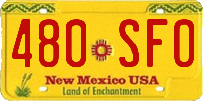 NM license plate 480SFO