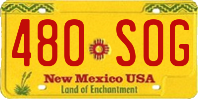 NM license plate 480SOG