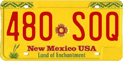 NM license plate 480SOQ