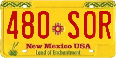 NM license plate 480SOR