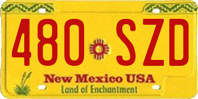 NM license plate 480SZD