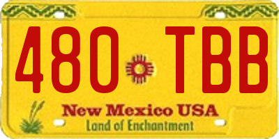 NM license plate 480TBB