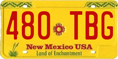 NM license plate 480TBG
