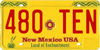 NM license plate 480TEN