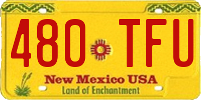 NM license plate 480TFU