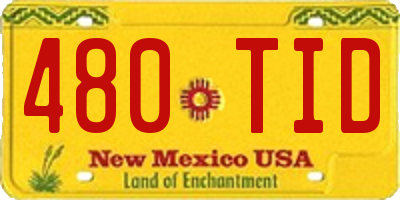 NM license plate 480TID