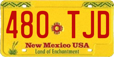 NM license plate 480TJD