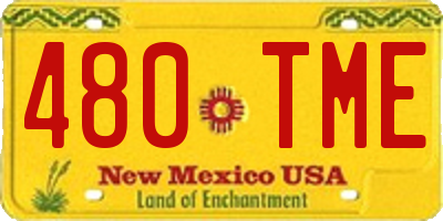 NM license plate 480TME