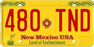NM license plate 480TND