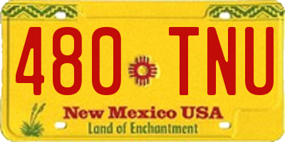 NM license plate 480TNU
