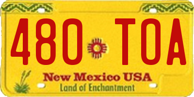 NM license plate 480TOA