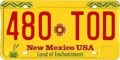 NM license plate 480TOD