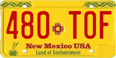 NM license plate 480TOF