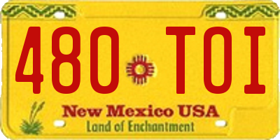 NM license plate 480TOI