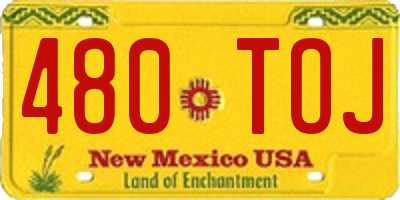 NM license plate 480TOJ