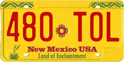 NM license plate 480TOL