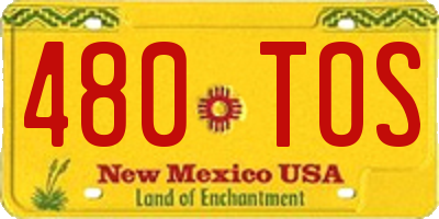 NM license plate 480TOS