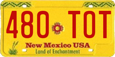 NM license plate 480TOT