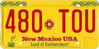NM license plate 480TOU