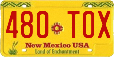 NM license plate 480TOX