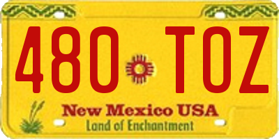 NM license plate 480TOZ