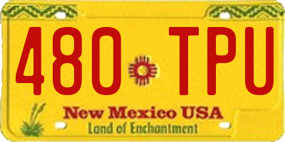 NM license plate 480TPU