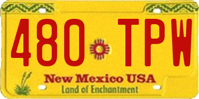 NM license plate 480TPW