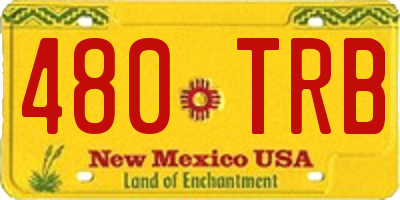 NM license plate 480TRB