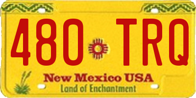 NM license plate 480TRQ