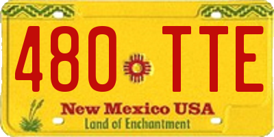 NM license plate 480TTE
