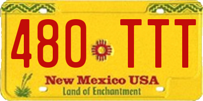 NM license plate 480TTT