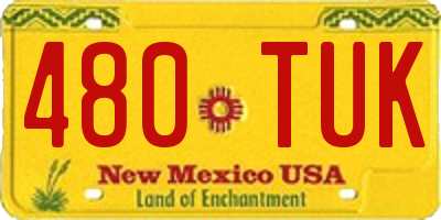 NM license plate 480TUK