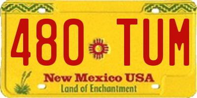 NM license plate 480TUM