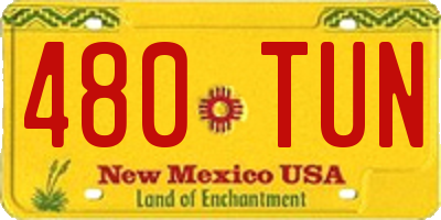 NM license plate 480TUN