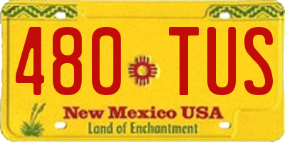 NM license plate 480TUS
