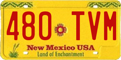 NM license plate 480TVM